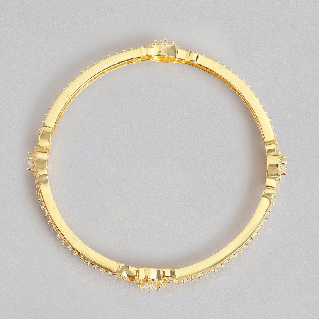 Golden Glamour Sparkling Gold-Plated Bangle in 925 Sterling Silver