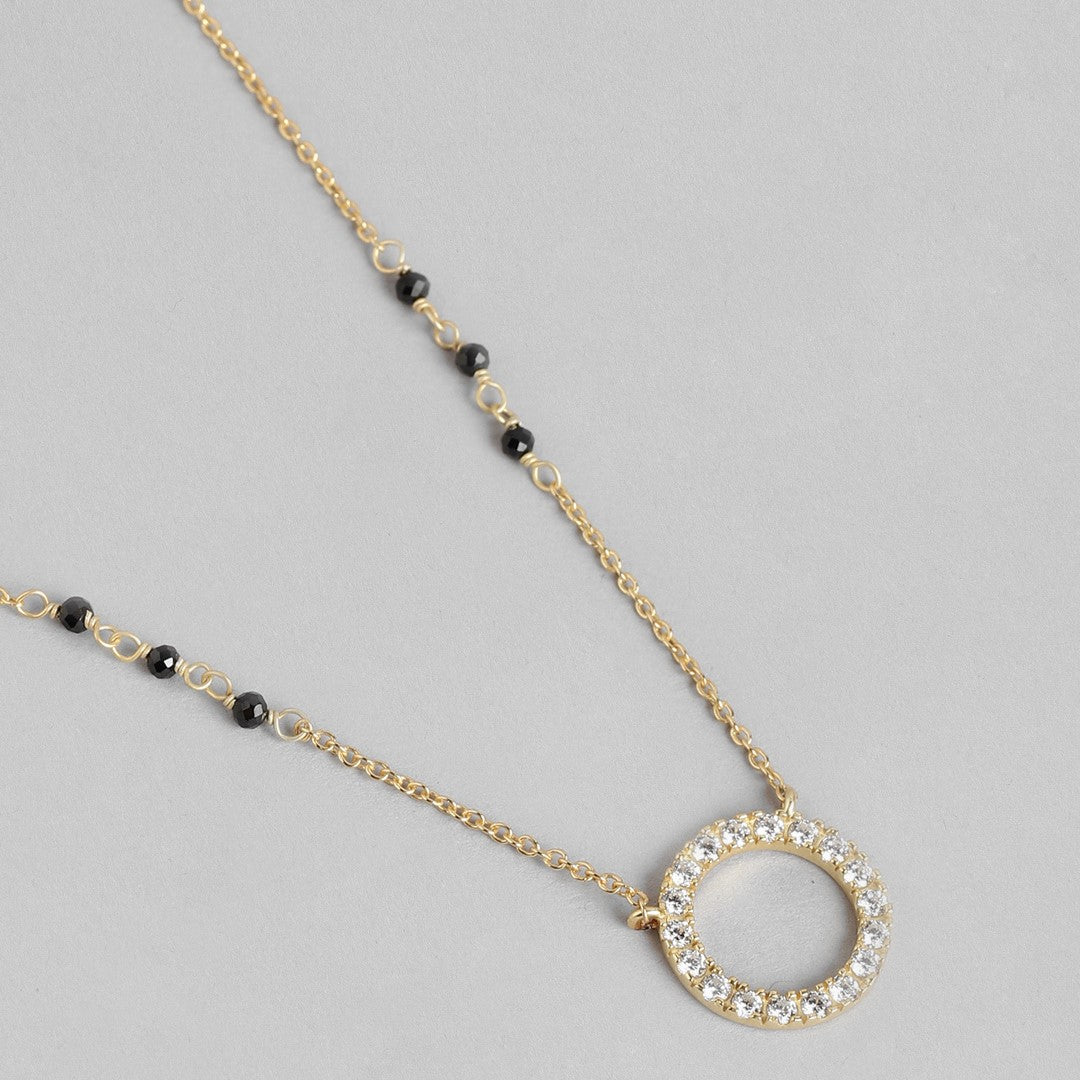 Circle of Eternity: Gold-Plated CZ 925 Sterling Silver Mangalsutra