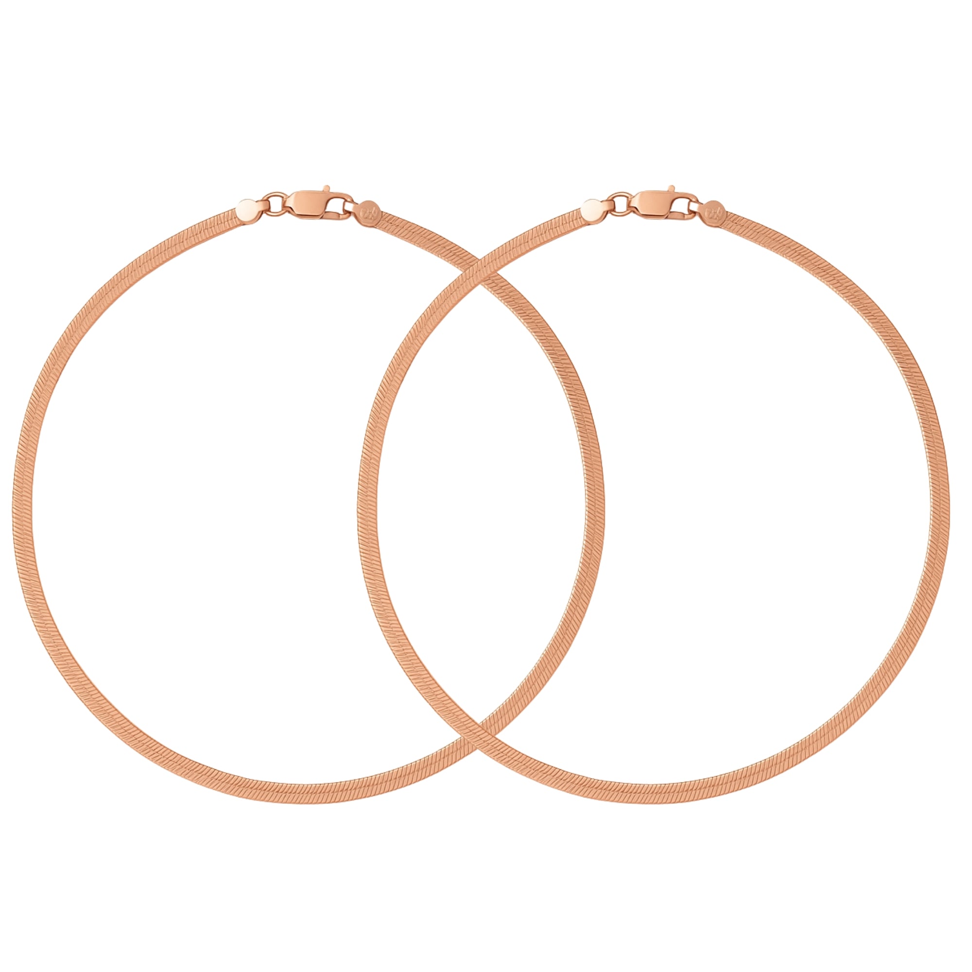 Braided Rose Gold Plated 925 Sterling Silver Anklet