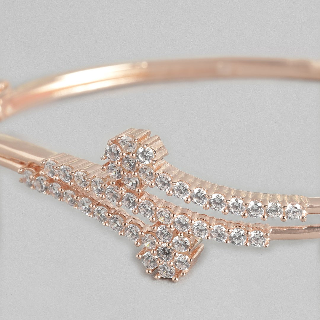 Rose Gold Elegance Cubic Zirconia 925 Sterling Silver Bracelet