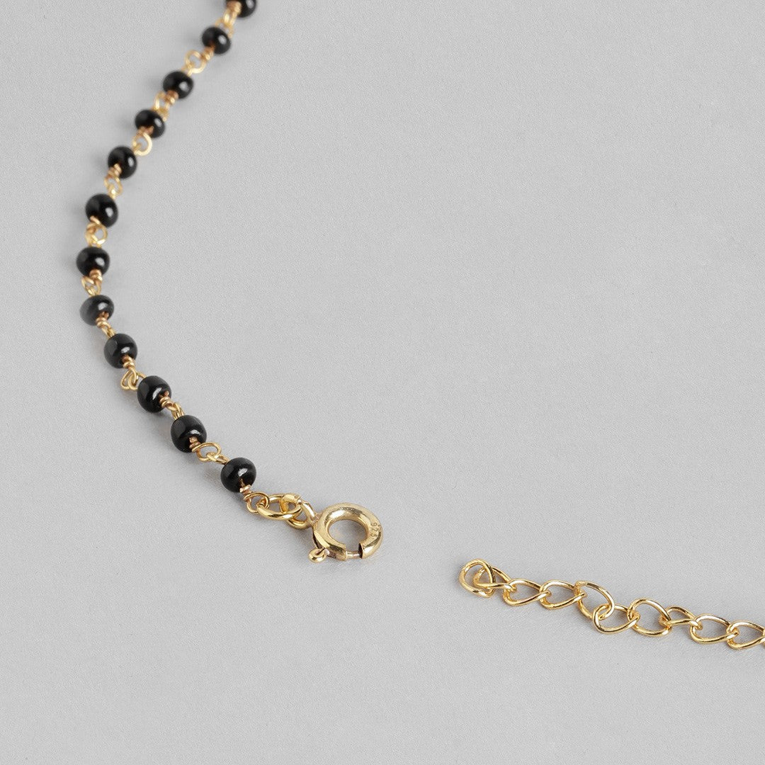 Golden Enchantment 925 Sterling Silver Gold-Plated Cubic Zirconia Mangalsutra