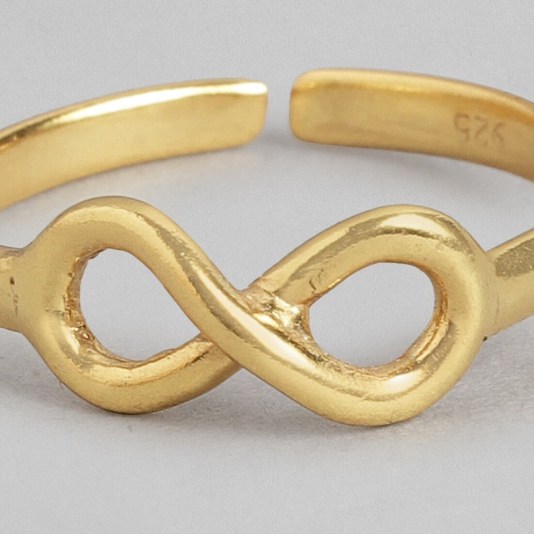 Eternal Love Gold-Plated 925 Sterling Silver Infinity Ring