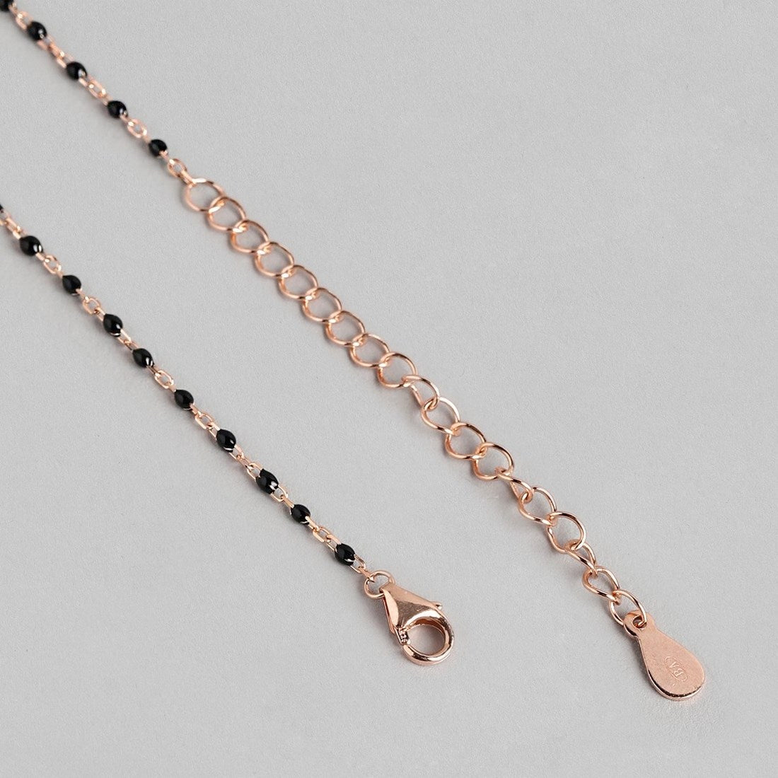 Radiant Rose-Gold Plated CZ Bow 925 Sterling Silver Mangalsutra