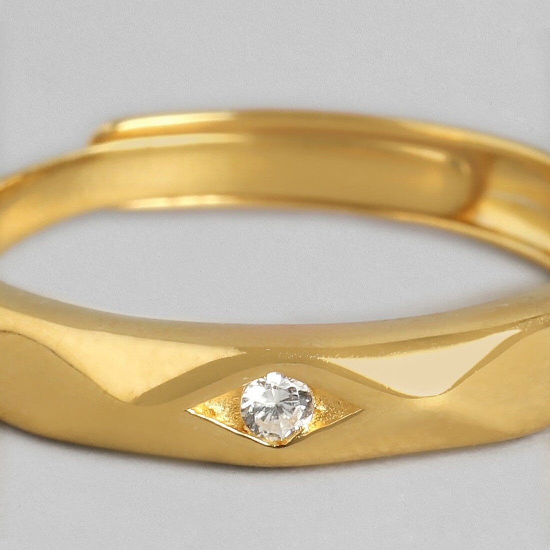 Timeless Sophistication 925 Sterling Silver Gold Plated Men Ring Gift Hamper (Adjustable)