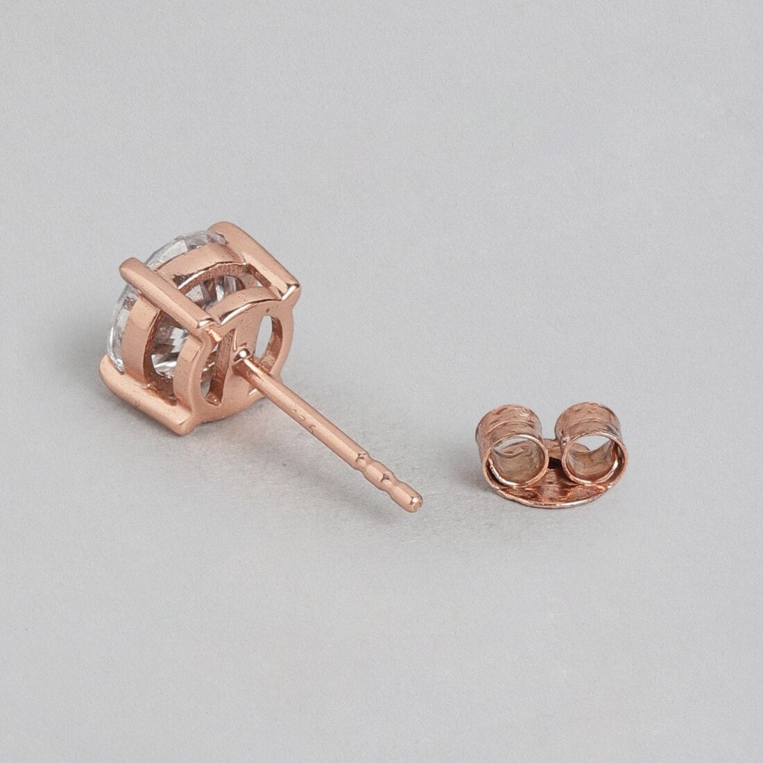 Rose Gold Alexis Solitaire 925 Sterling Silver Earrings