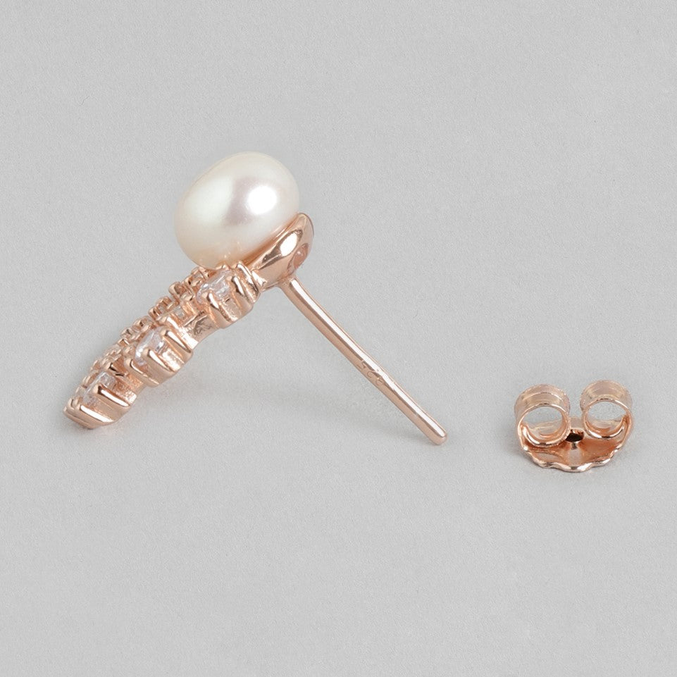 Pearl Enchantment Rose gold-Plated 925 Sterling Silver Earrings