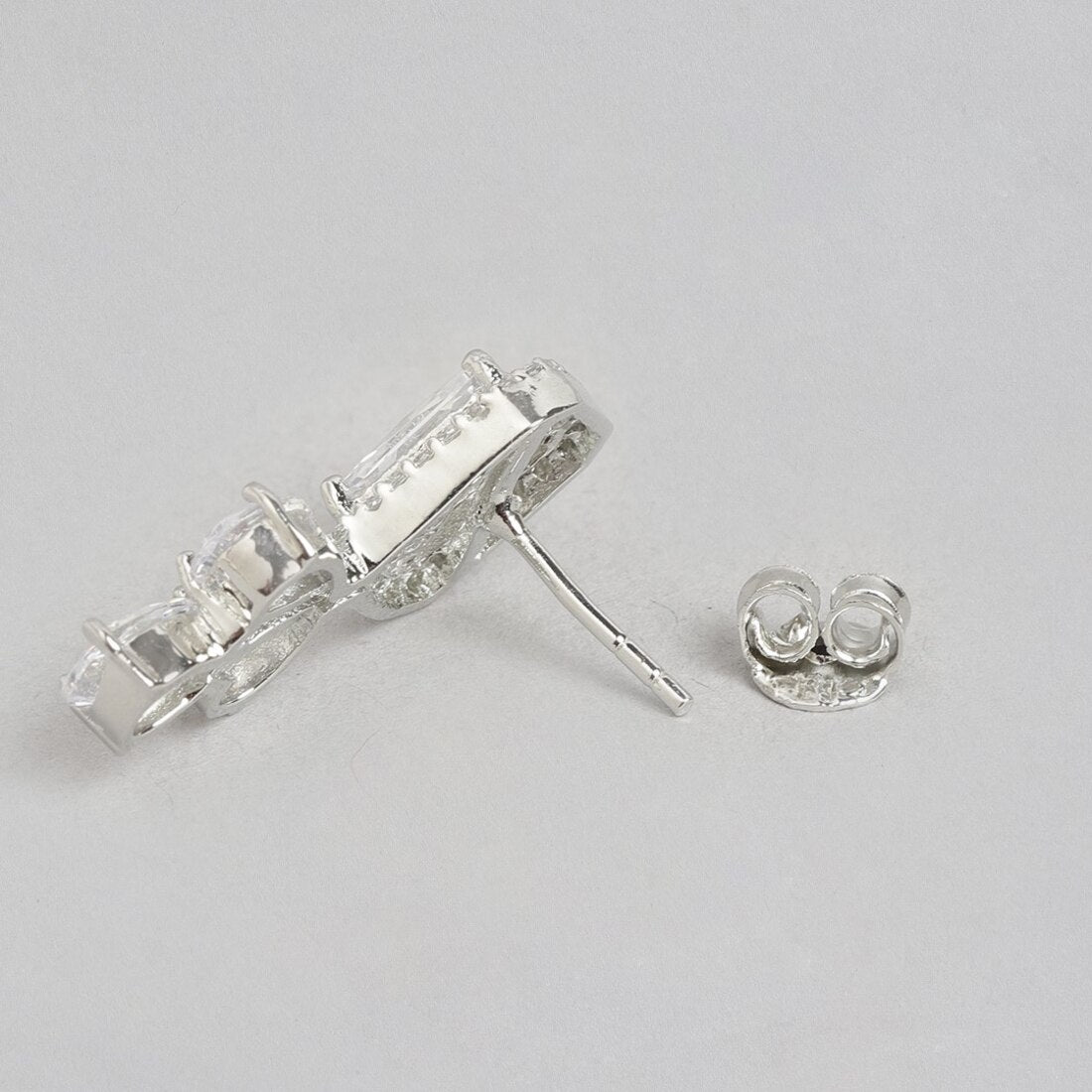 Radiant Brilliance Rhodium Plated 925 Sterling Silver Stud Earrings