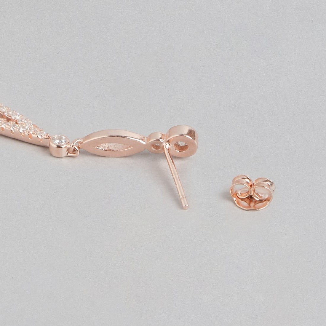 Simplicity in Radiance Rose Gold-Plated 925 Sterling Silver Solitaire Earrings