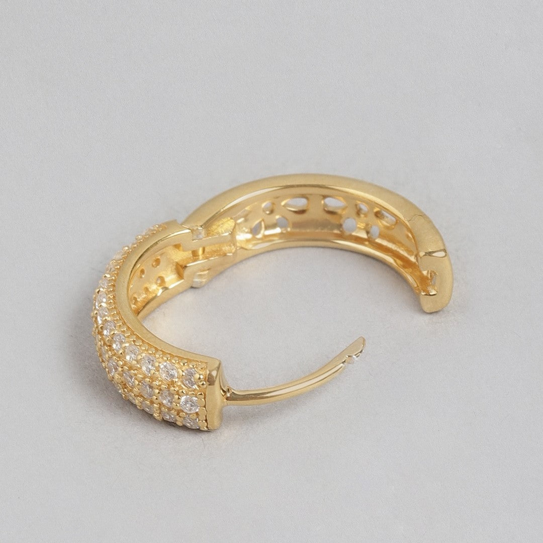 Golden Radiance Gold-Plated 925 Sterling Silver Hoop Earrings
