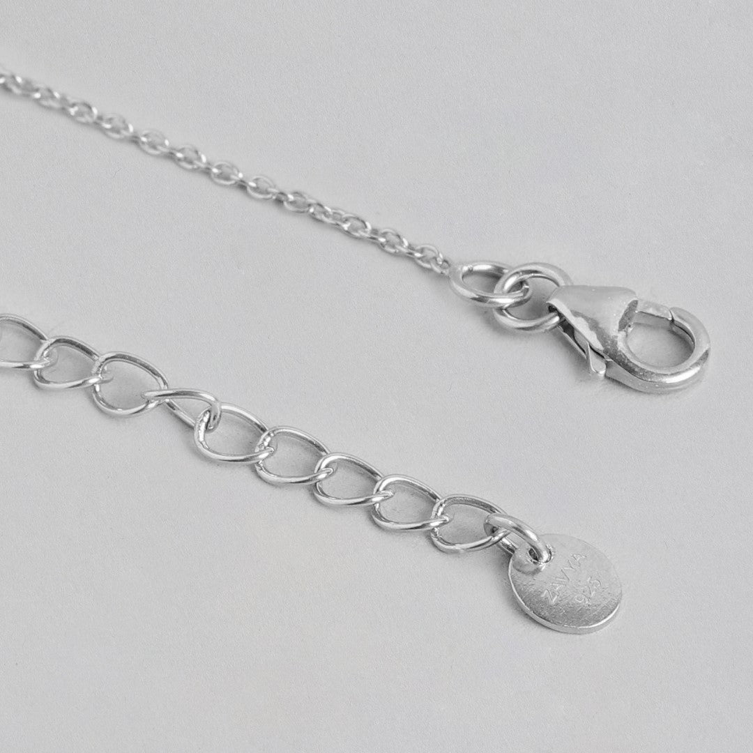 Eternal Radiance Rhodium-Plated CZ 925 Sterling Silver Infinity Necklace