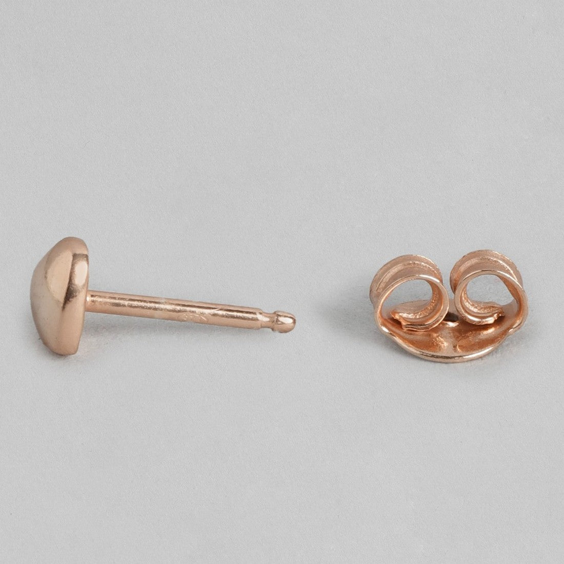 Minimal Heart Rose Gold Plated 925 Sterling Silver Studs