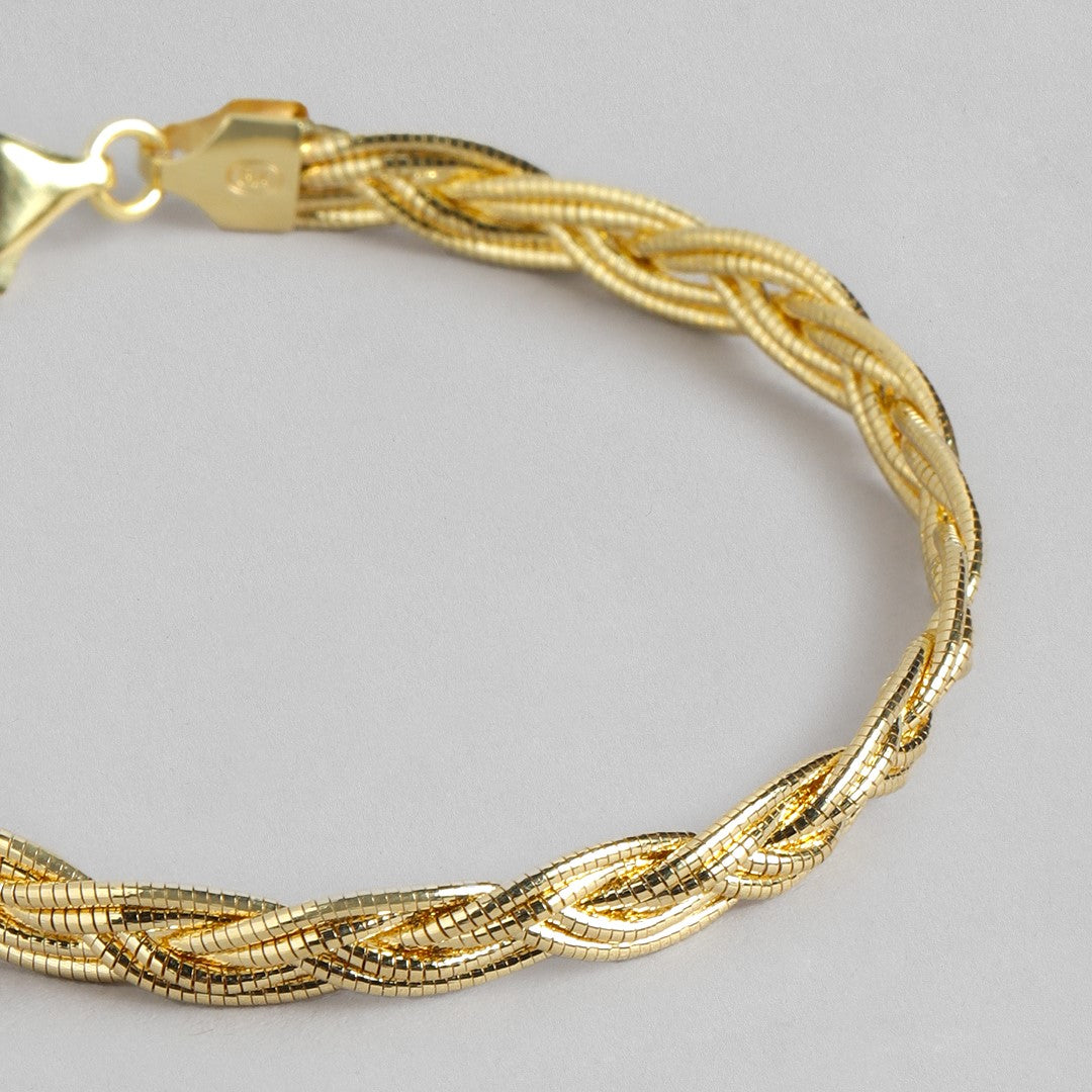 Golden Weave Gold-Plated 925 Sterling Silver Bracelet