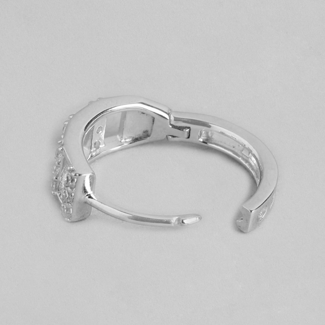 Eternal Hoop Radiance Rhodium-Plated 925 Sterling Silver Earrings