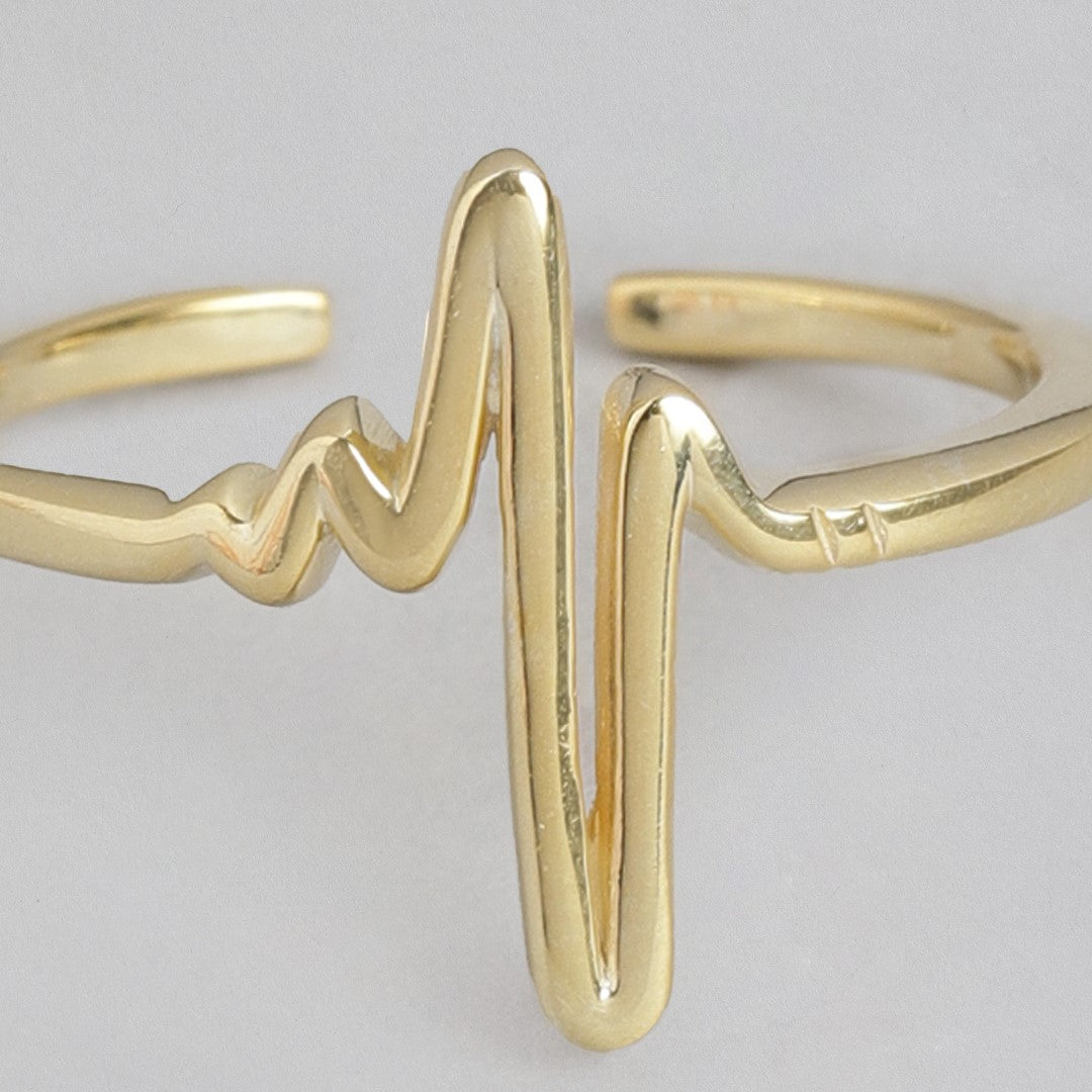 Heartbeat of Love Gold Plated 925 Sterling Silver Ring