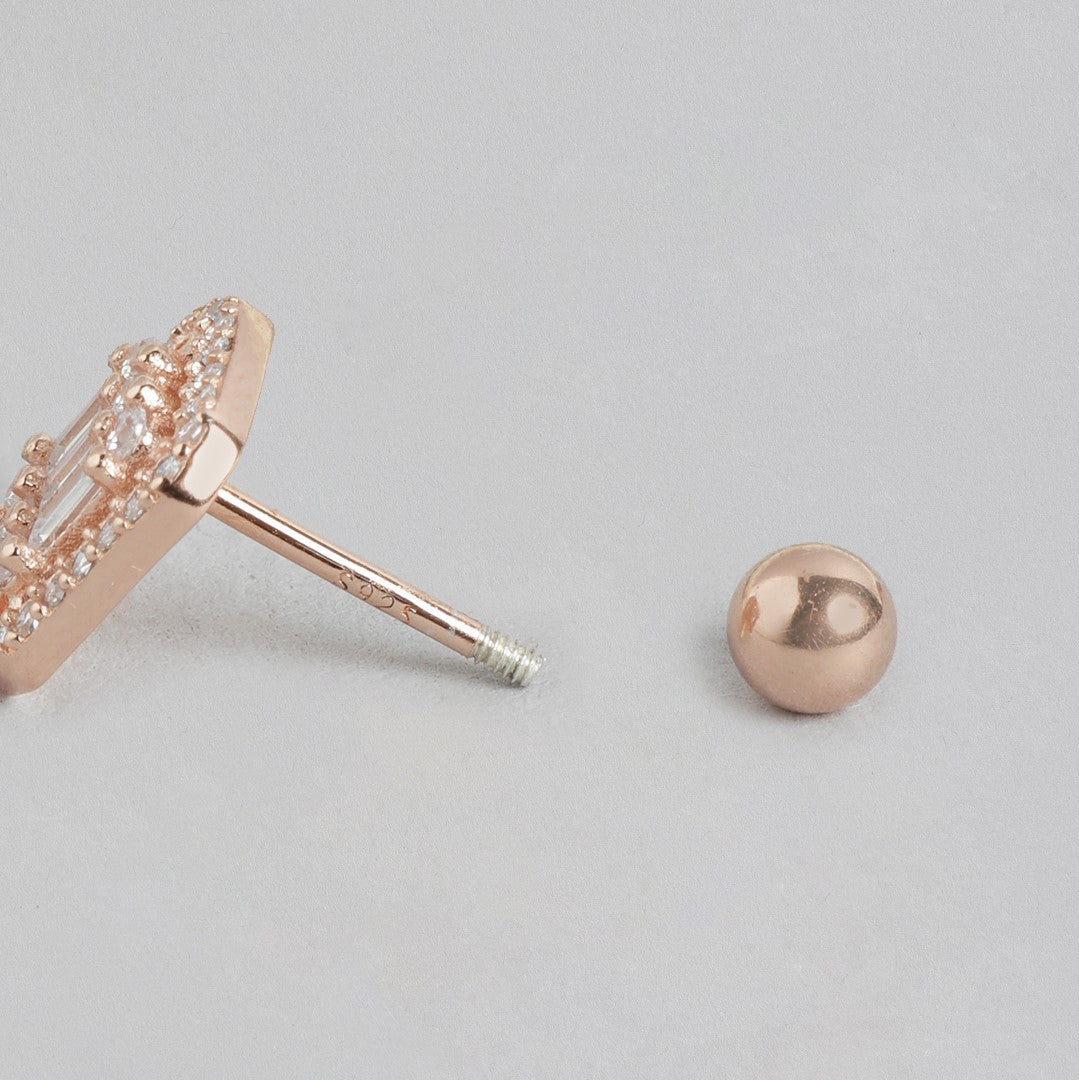 Gleam of Rose gold Plated 925 Sterling Silver Earring