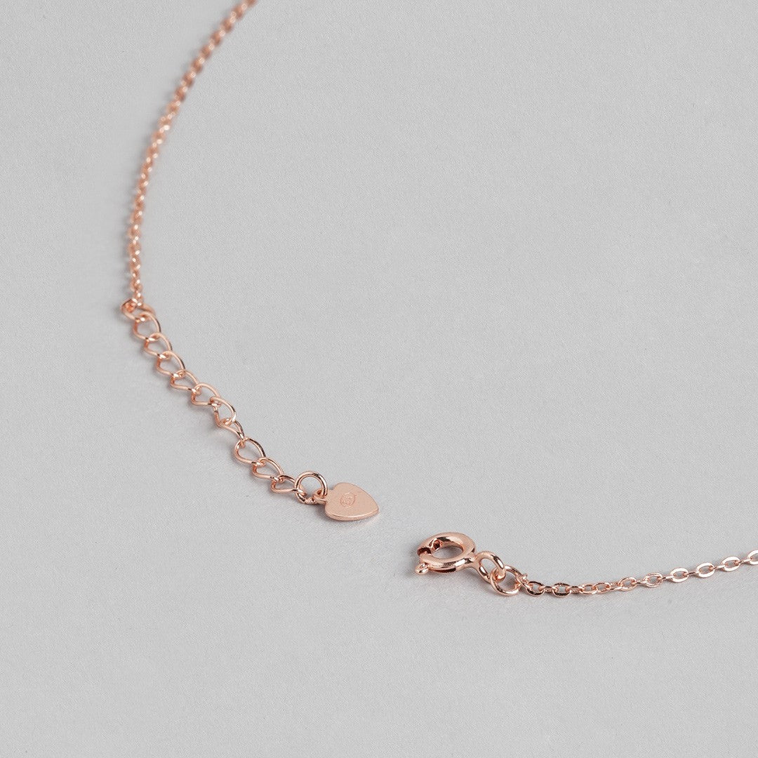 Radiant Geometry Rose Gold-Plated 925 Sterling Silver Rectangle Necklace Chain