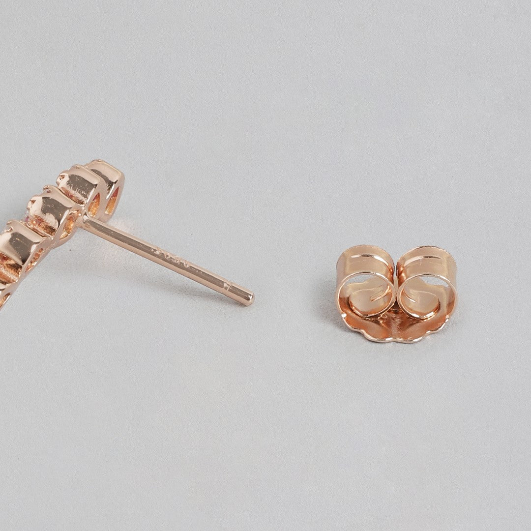 Floral Whirl Rose Gold Plated 925 Sterling Silver Earrings