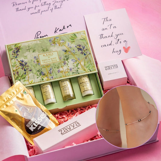 KAMA x Zavya Delicate Bead Silver Anklet