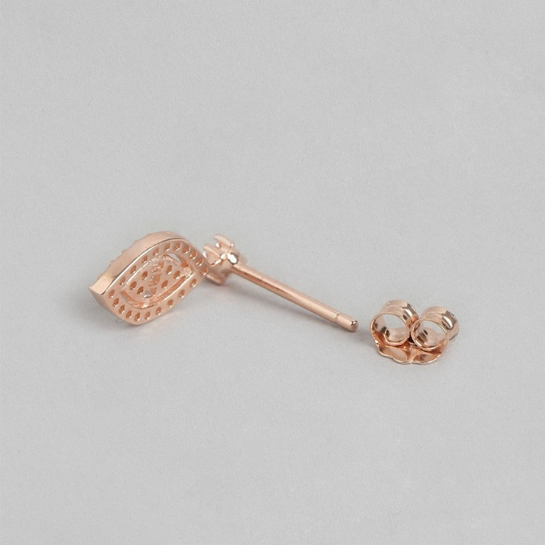 Drop CZ Rose Gold Plated 925 Sterling Silver Earrings