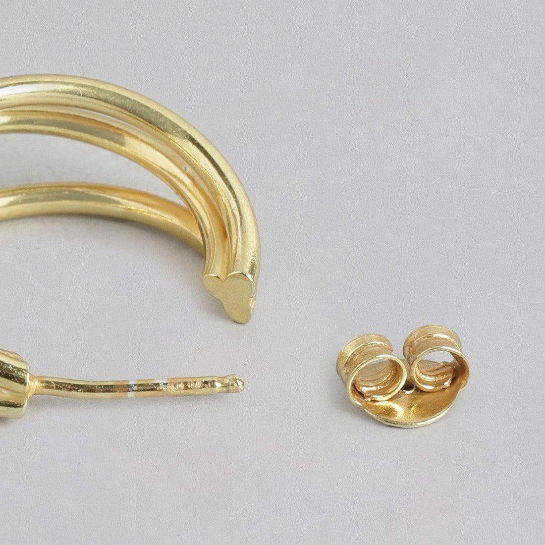 Triple Layered Gold Plated 925 Sterling Silver Hoops
