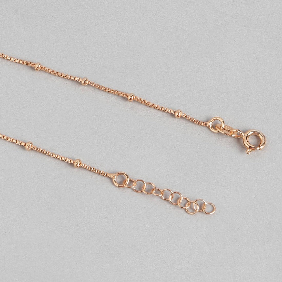 Dragonfly Rose Gold Plated 925 Sterling Silver Chain Anklet with Beads