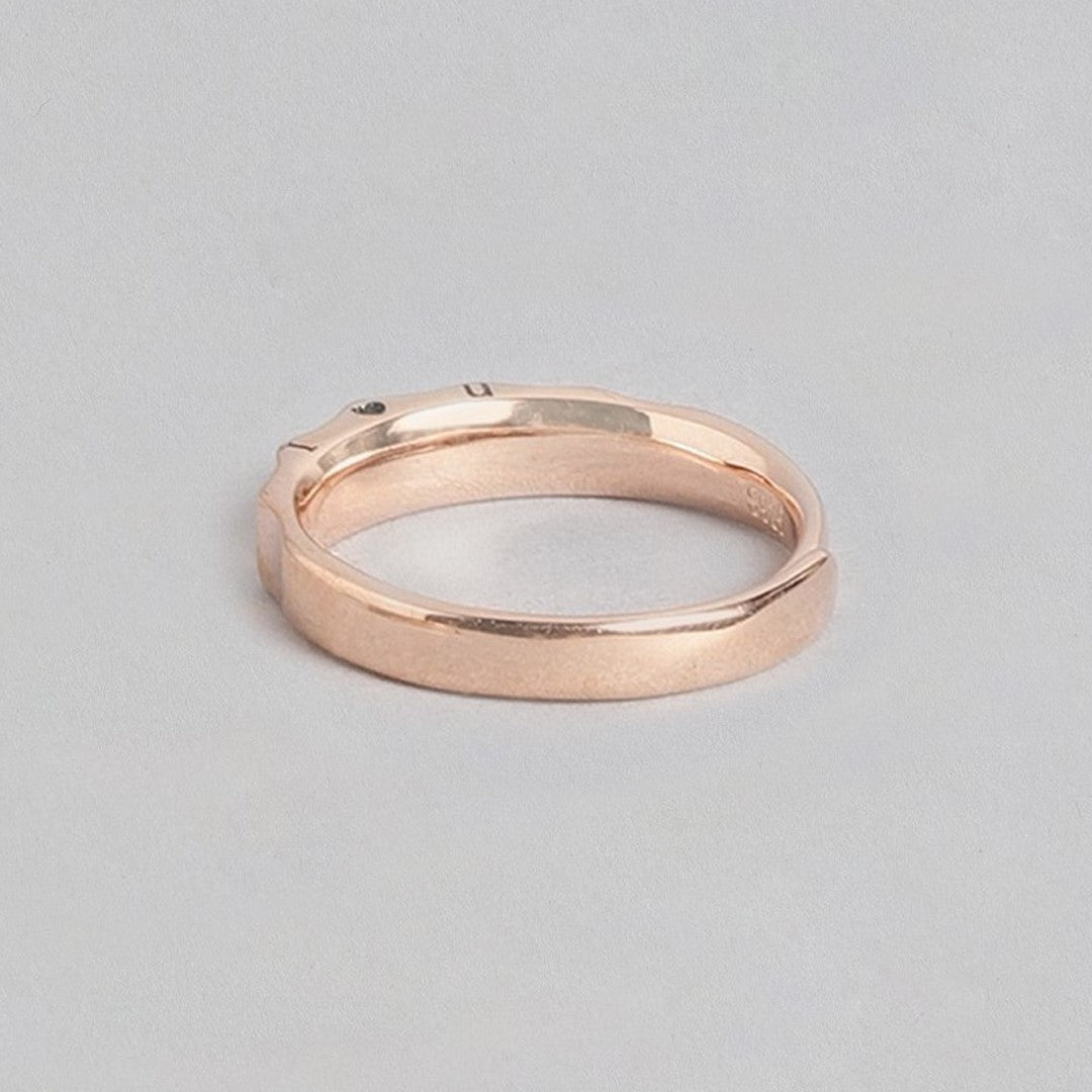 Radiant Blush Rose Gold-Plated 925 Sterling Silver Ring (Adjustable)