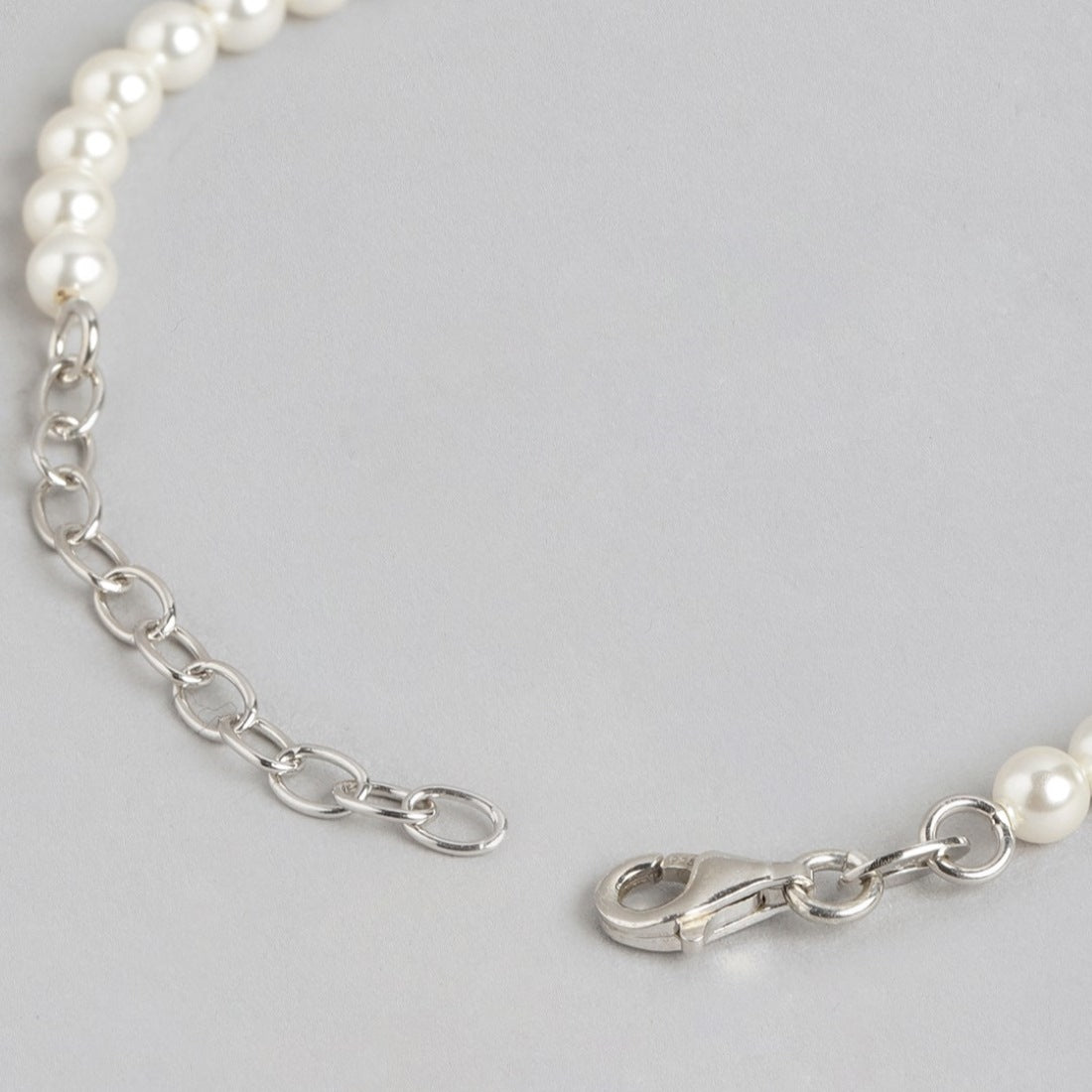 Pearlescent Opulence Rhodium-Plated 925 Sterling Silver Bracelet