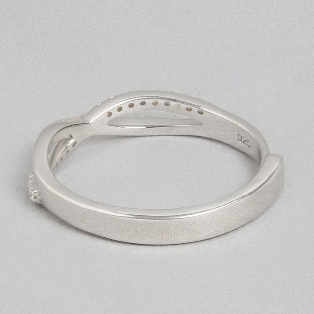 Eternal Infinity Rhodium-Plated 925 Sterling Silver Couple Ring (Adjustable)