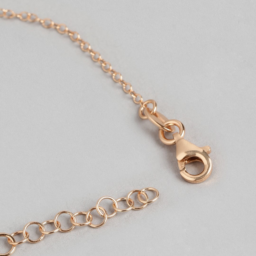 Eternal Rose Gold Radiance 925 Sterling Silver Infinity Chain Anklet