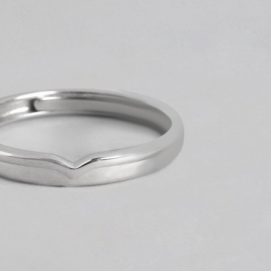 Minimalistic Rhodium Plated 925 Sterling Silver Ring for Him (Adjustable)