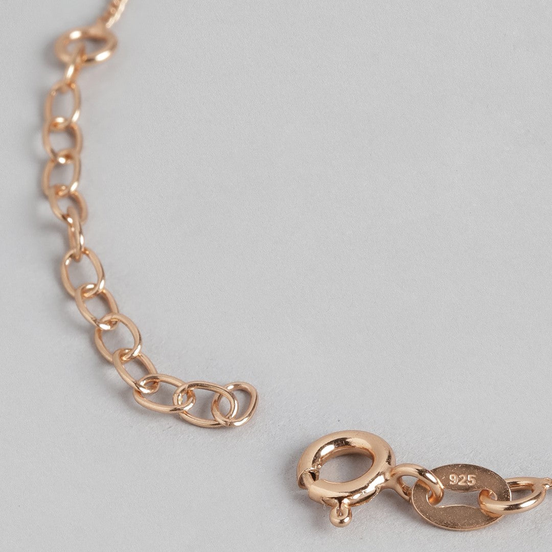 Fluttering Elegance Rose Gold-Plated 925 Sterling Silver Bracelet