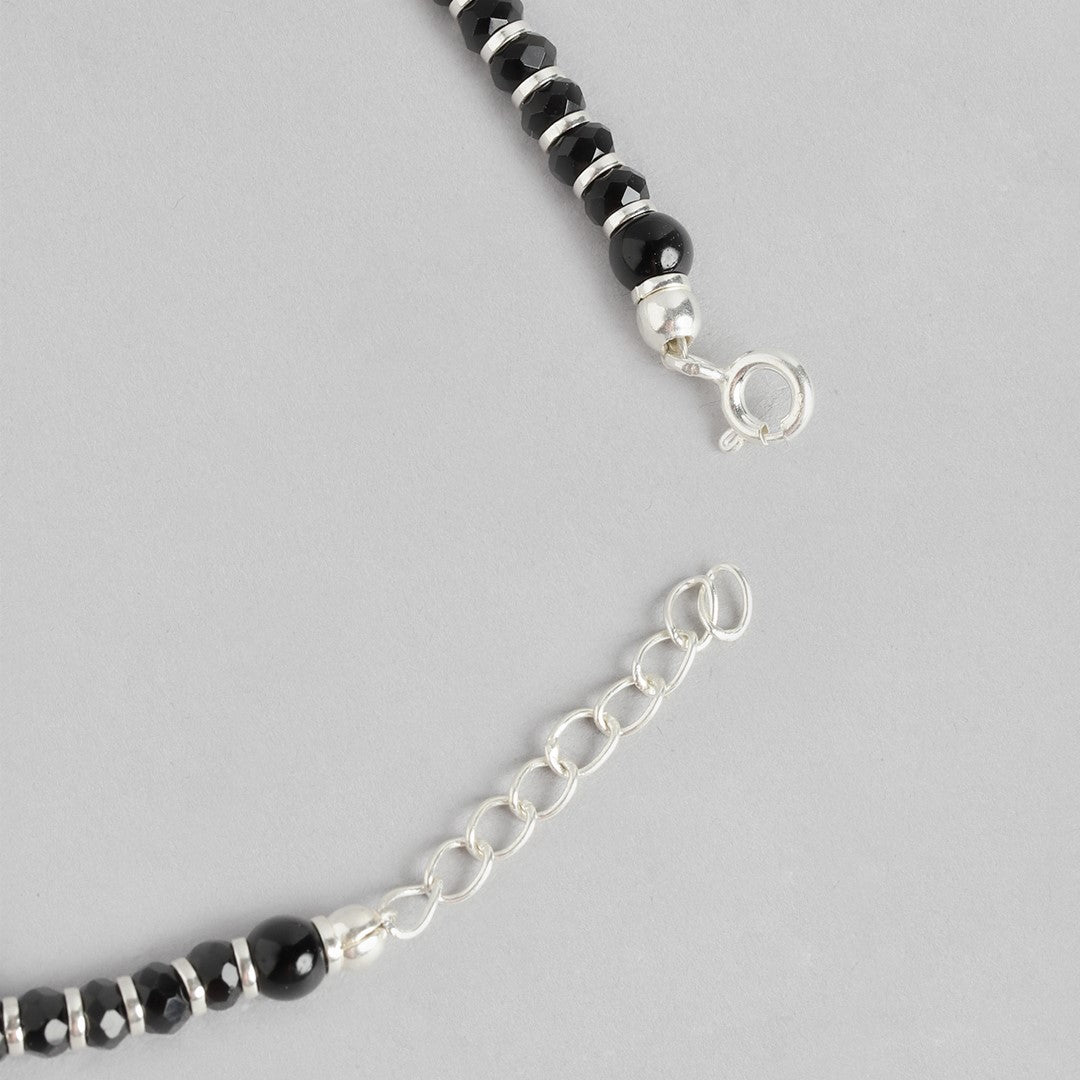 Midnight Glamour Rhodium Plated 925 Sterling Silver Anklet