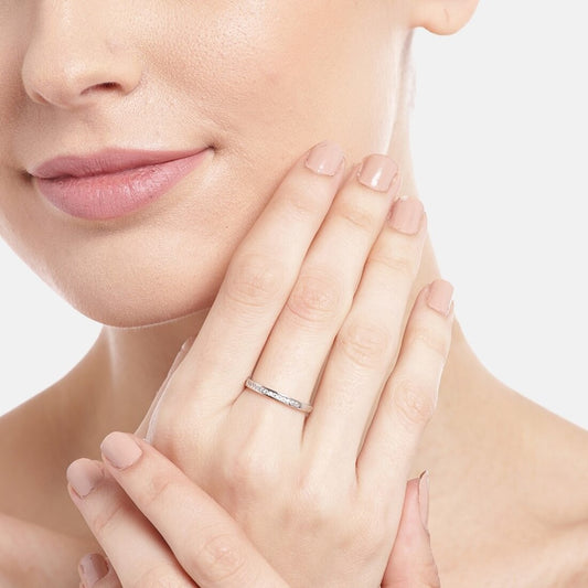 Eternal Union Sterling Silver Couple Ring with Cubic Zirconia (Adjustable)