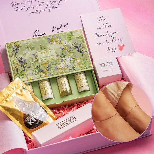 KAMA x Zavya Minimal Serenity Rose Gold Plated 925 Sterling Silver Anklet