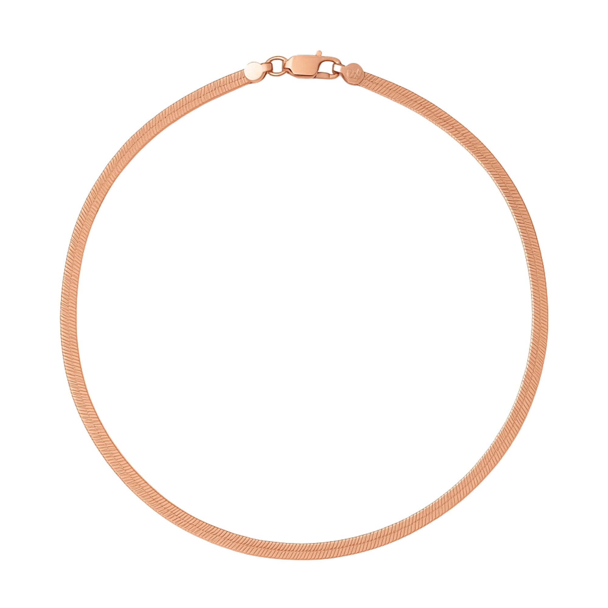 Braided Rose Gold Plated 925 Sterling Silver Anklet