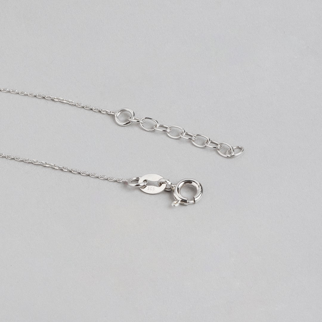 Infinite Radiance Rhodium-Plated 925 Sterling Silver CZ Chain Anklet