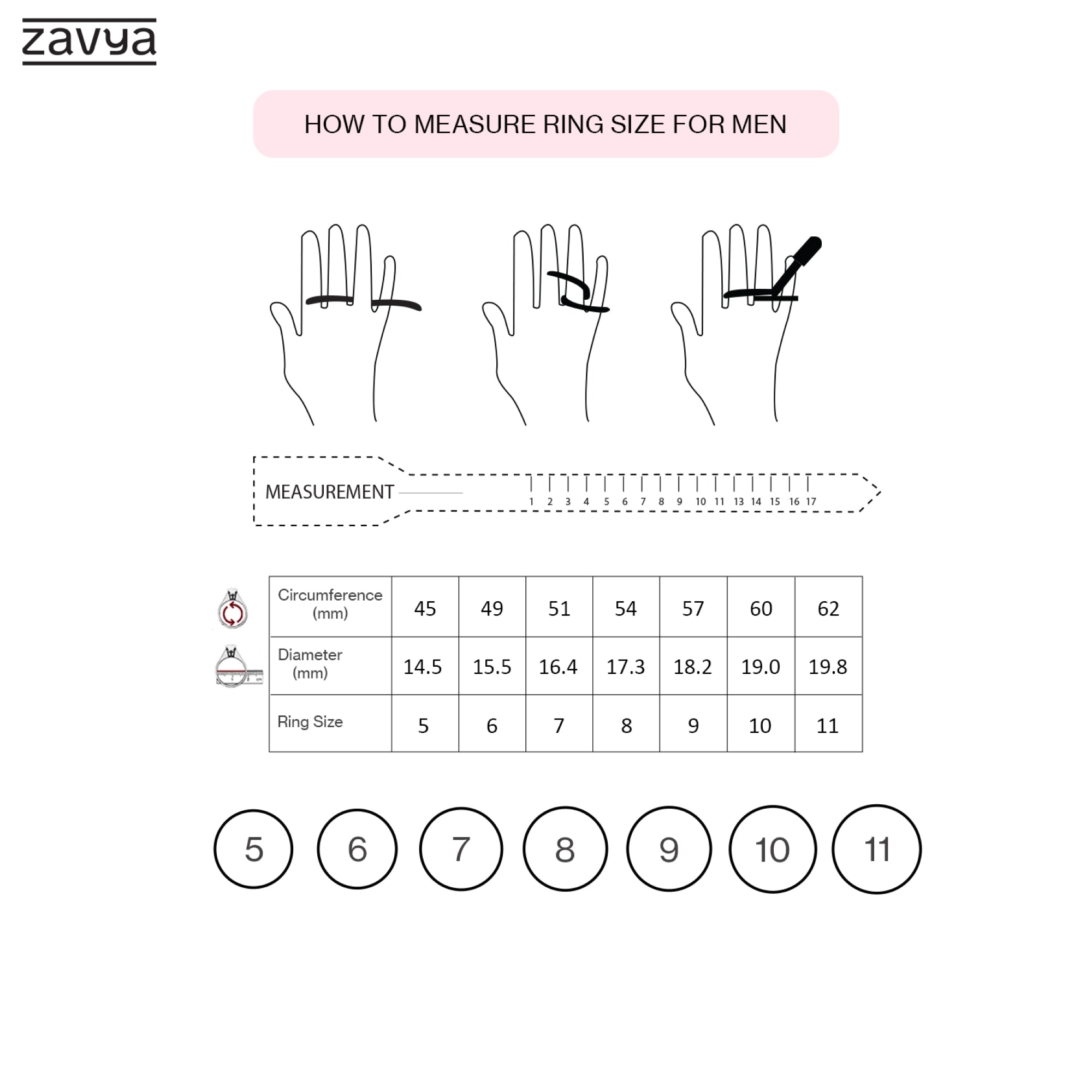 Solitaire Rhodium Plated 925 Sterling Silver Men's Ring