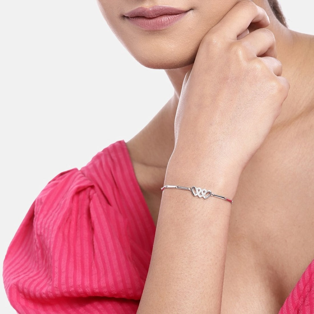 Shimmering Brilliance Rhodium-Plated 925 Sterling Silver Bracelet with Cubic Zirconia