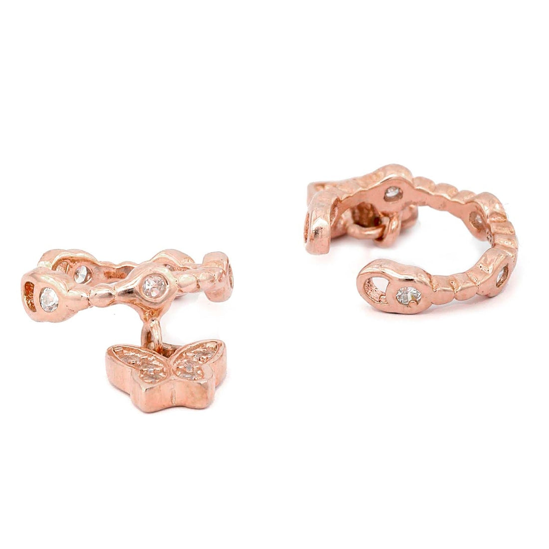 Butterflies and Rings Rose Gold 925 Silver Earcuffs