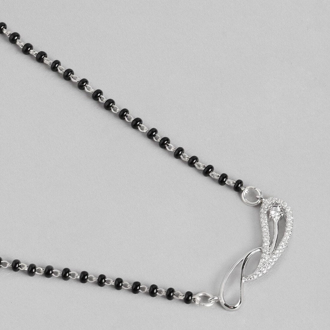 Infinity Sparkle Rhodium-Plated 925 Sterling Silver Combo Mangalsutra