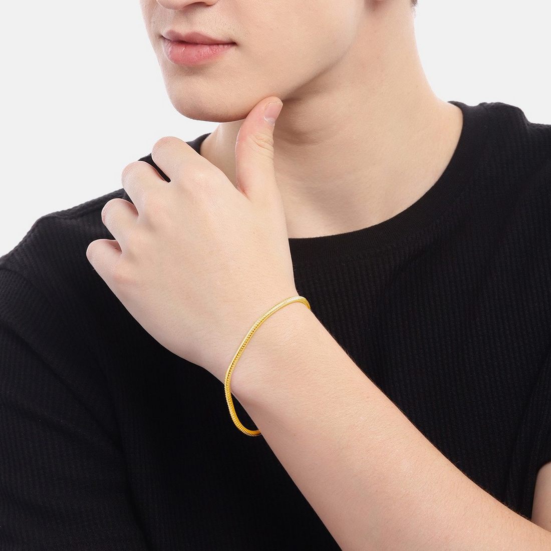 Serpentine Elegance Gold-Plated Snake Chain Men's Bracelet – Zavya