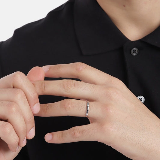 Eternal Union Sterling Silver Couple Ring with Cubic Zirconia (Adjustable)