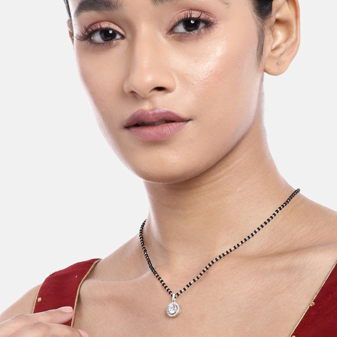 Gleaming Unity Rhodium-Plated 925 Sterling Silver Mangalsutra