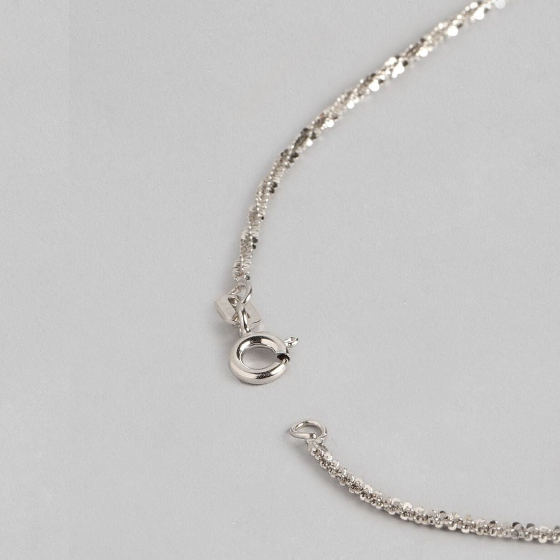 Twisted Weave 925 Sterling Silver Anklet