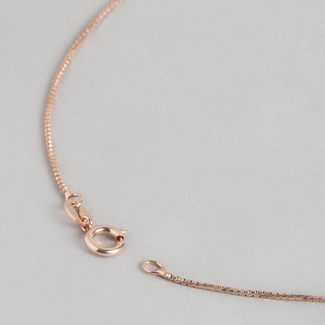 Graceful Love: Simplicity Leaf Rose Gold 925 Silver Jewelry Set Gift Hamper