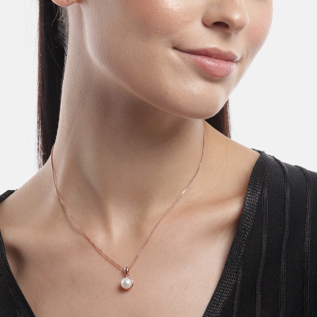 Pearl Drops of Elegance Rose Gold 925 Sterling Silver Pendant