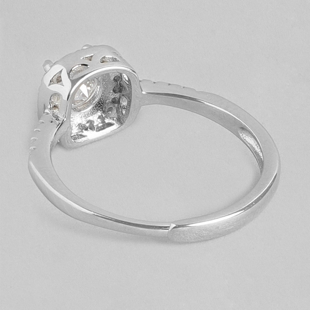 Glimmering Promise Rhodium-Plated 925 Sterling Silver Couple Ring