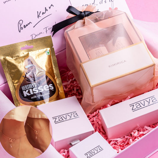 Kimirica x Zavya Butterfly Rose Gold 925 Silver Charm Anklet