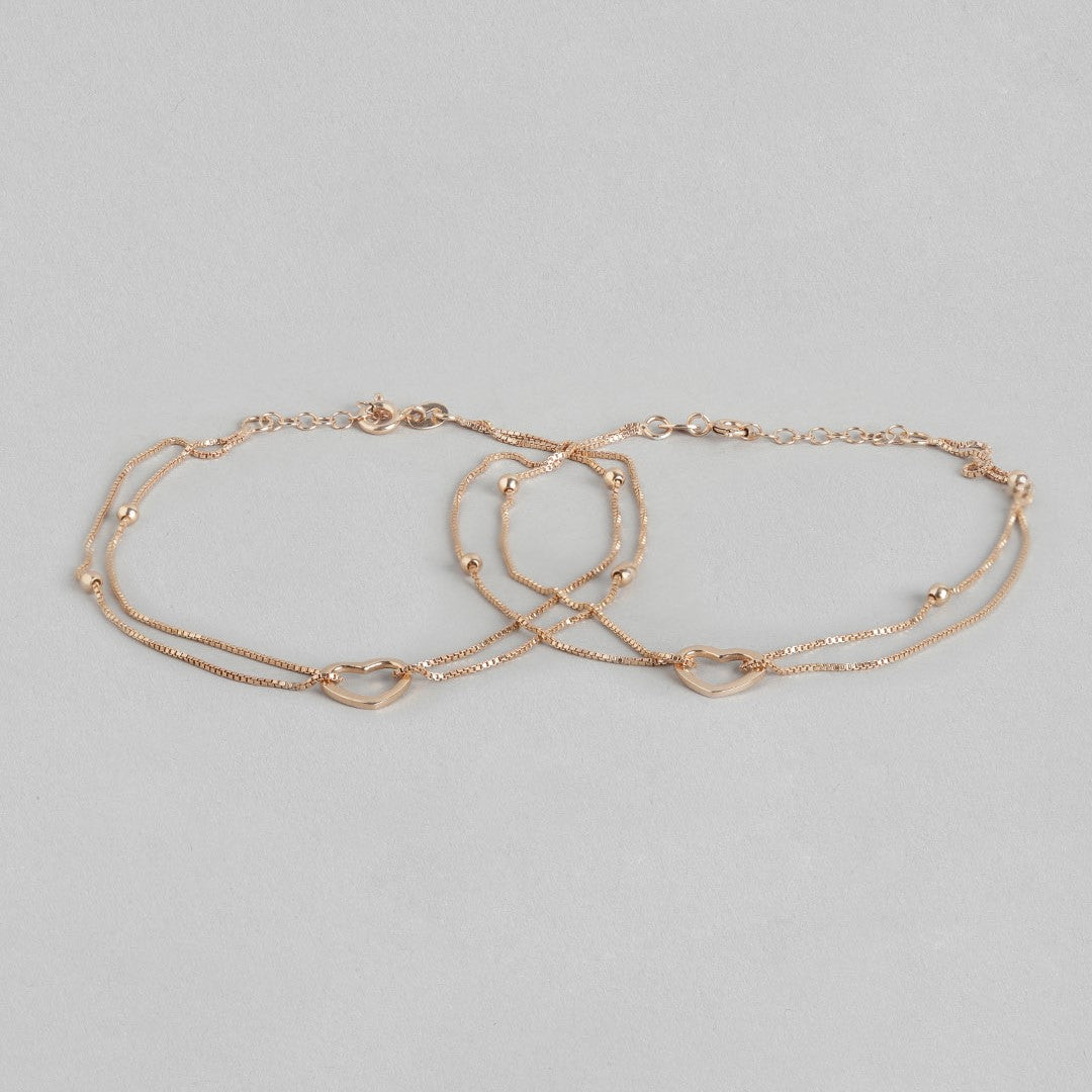 My Dainty Heart Rose Gold 925 Silver Anklets