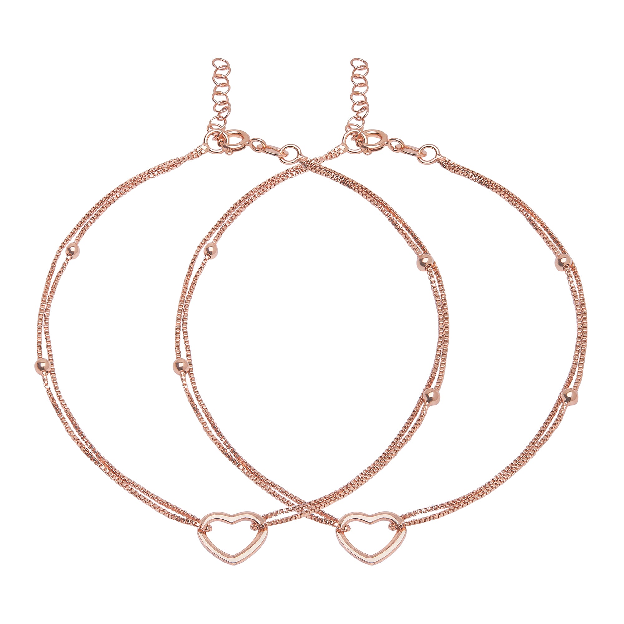 Armband Herzen Paul Valentine Armband Rosegold Damenuhr Silber